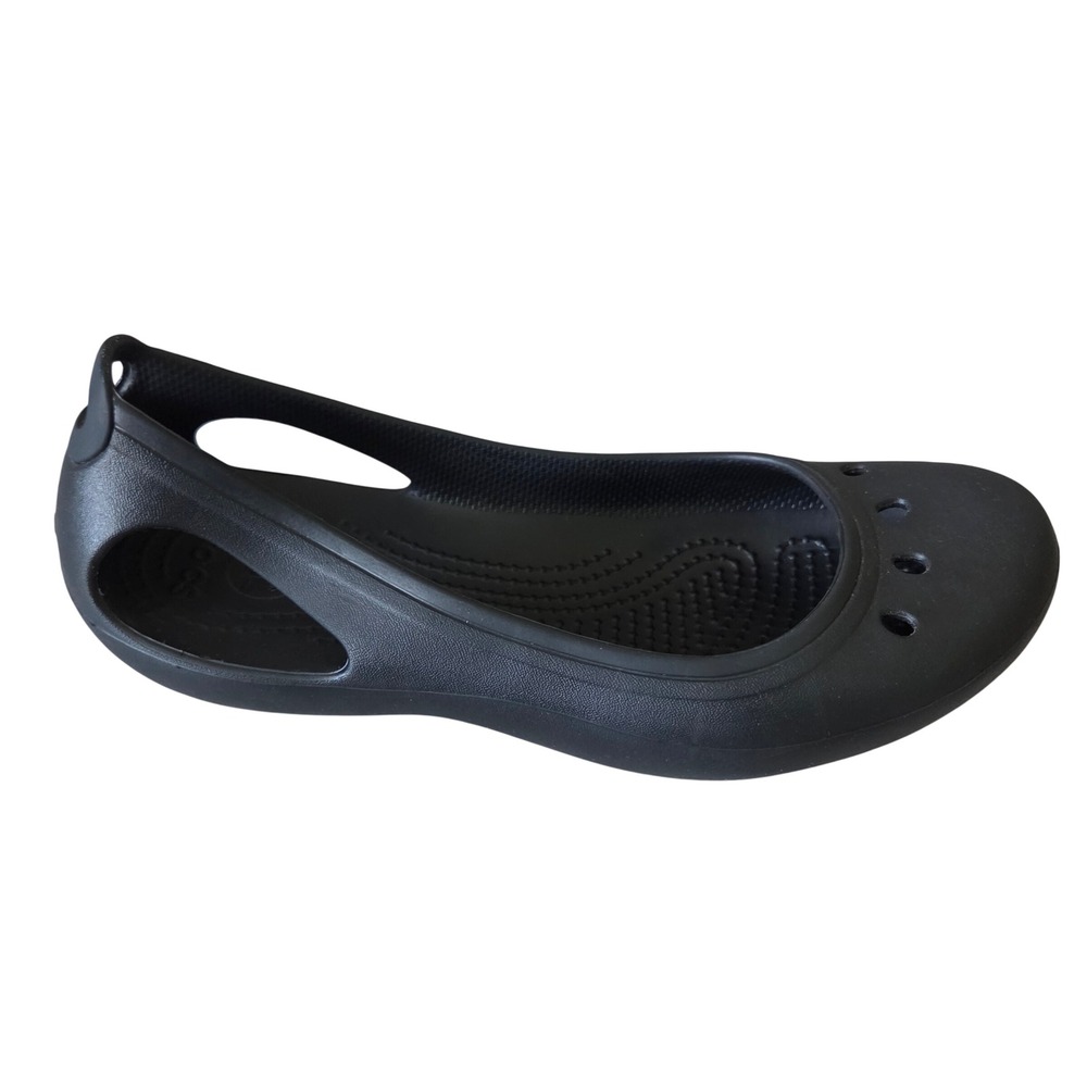 Crocs Kadee Flat Women 8 Black Croslite Foam Breathable Slip On Ballet Shoe